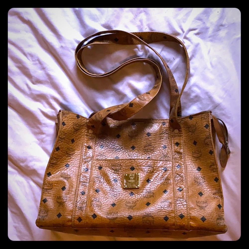 Vintage MCM AUTHENTIC Tote Bag Purse Weekender BIG